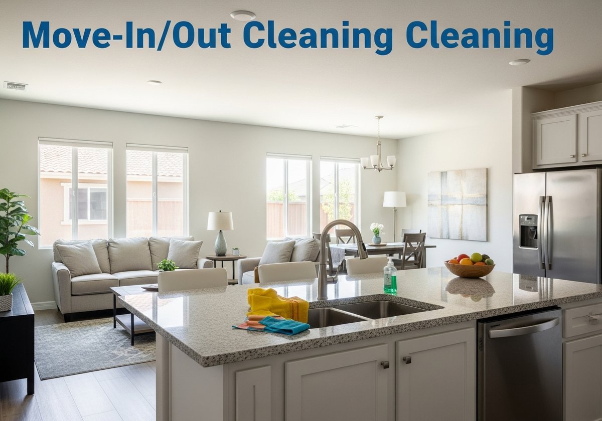 Professional cleaner scrubbing a kitchen in a Ceres home