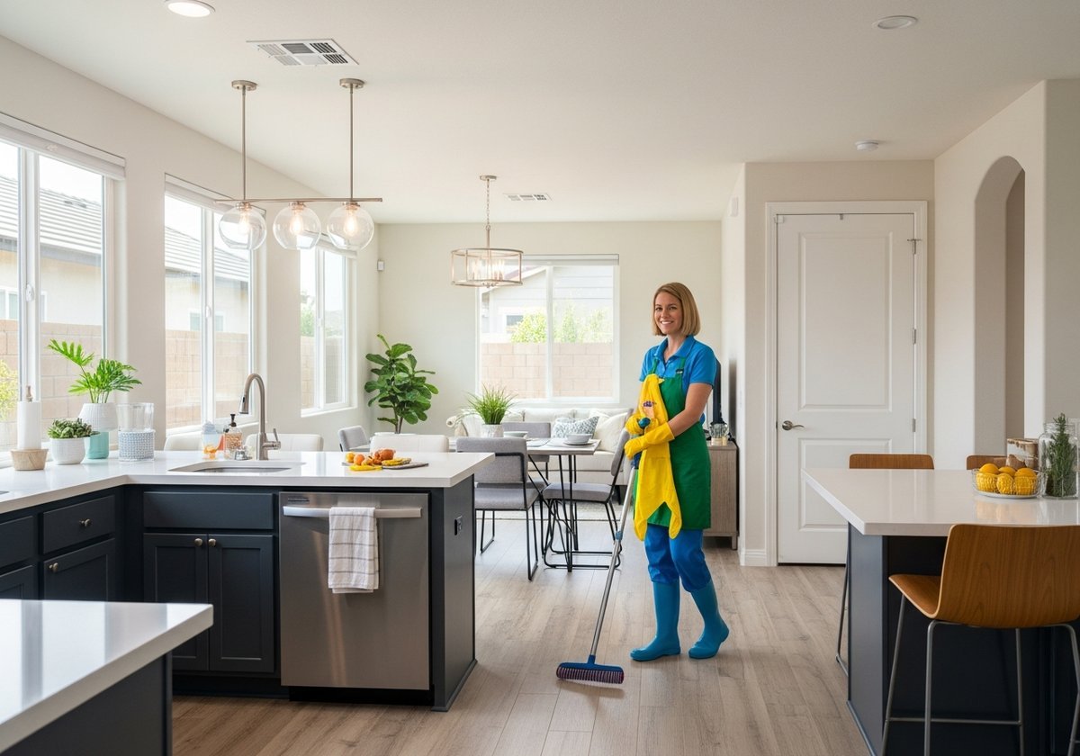 Professional move-out cleaning service in a Riverbank home near the Stanislaus River.